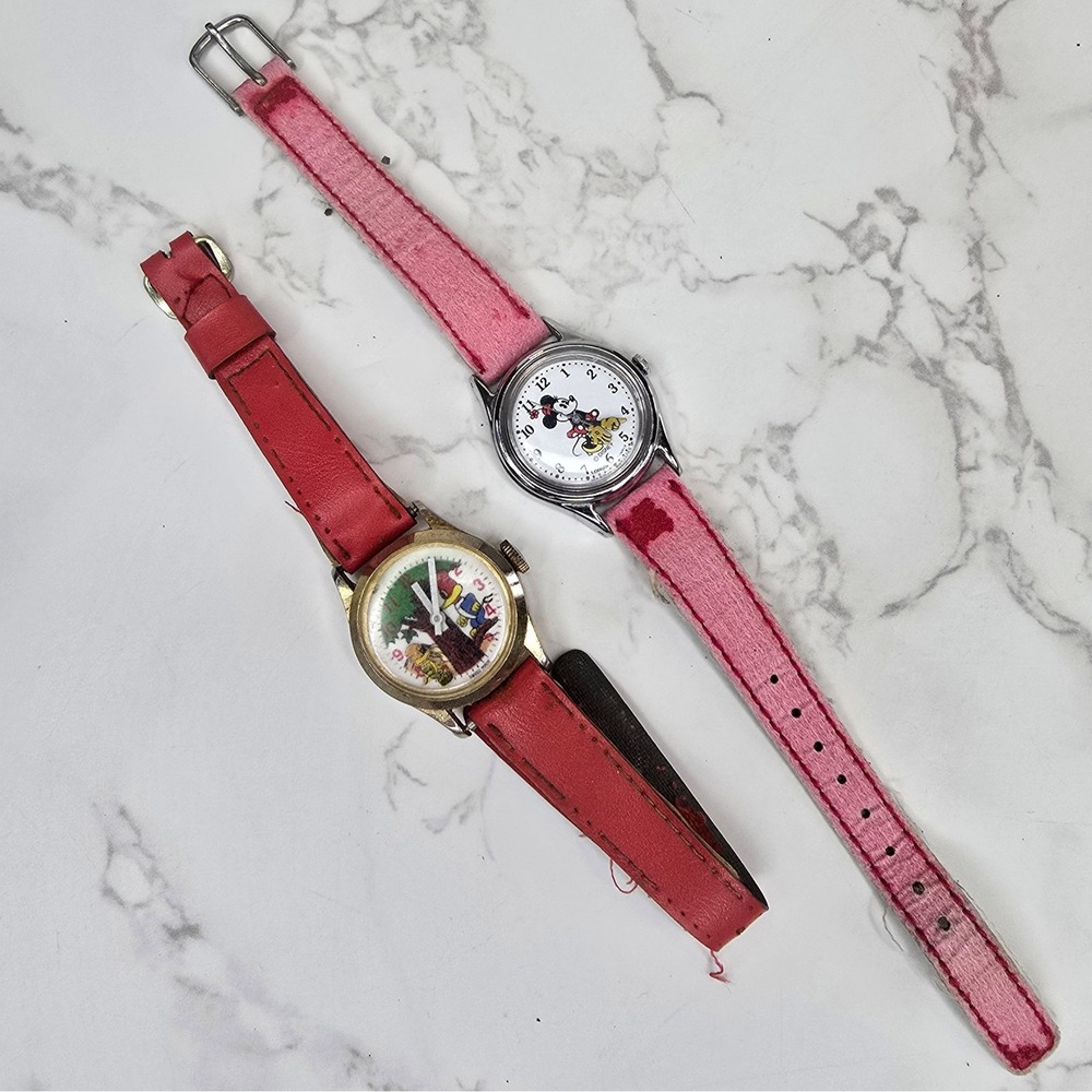 Vintage Woody Woodpecker Swiss Wind Up Watch & Lorus Minnie Mouse Disney Lot - Picture 4 of 9